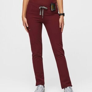 Figs Yola Skinny Scrub Pants Burgundy